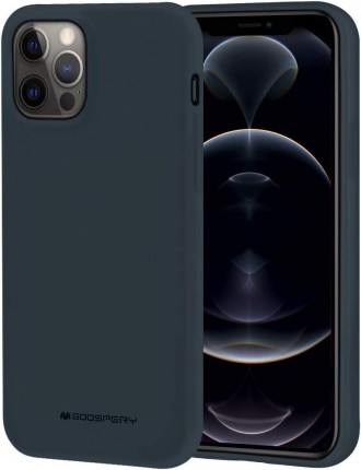Tamsiai mėlynas silikoninis dėklas "Mercury Soft Jelly" telefonui iPhone 15 