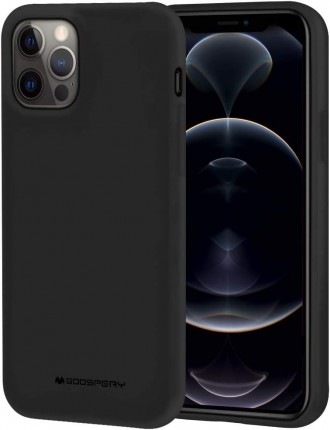 Juodas silikoninis dėklas "Mercury Soft Jelly" telefonui iPhone 14