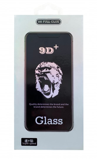 Juodais apvadais apsauginis grūdintas stiklas Apple iPhone 13 mini telefonui "9D Gorilla "