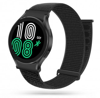 Juoda apyrankė Tech-Protect "Nylon" laikrodžiui Samsung Galaxy Watch 4 / 5 / 5 PRO / 6 (40 / 42 / 44 / 45 / 46 MM)