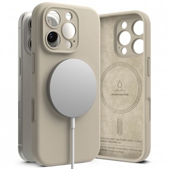 Akmens spalvos dėklas "Ringke Silicone Magnetic Magsafe" telefonui Apple iPhone 16 Pro