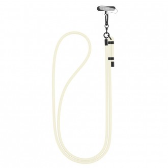 Kreidos spalvos universalus dirželis telefonui "Tech-Protect C1S Rope Crossbody Strap"