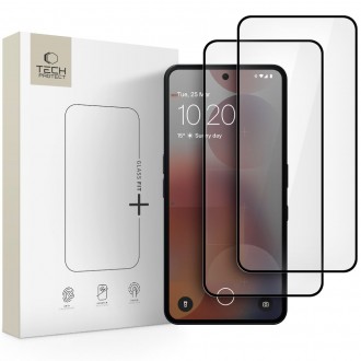 Apsauginis stiklas juodais krašteliais "Tech-Protect Glass Fit+" (2-vnt.) telefonui Nothing Phone 3A / 3A PRO