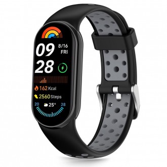 Juoda/Pilka apyrankė "Tech-Protect Iconband AIR" laikrodžiui Xiaomi Smart Band 8 / 9 / 10 / NFC