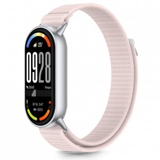 Rožinės spalvos tekstilinis dirželis "Tech-Protect Nylon Stripe" laikrodžiui Xiaomi Smart Band 8 / 9 / 10 / NFC