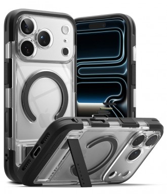 Skaidrus dėklas su stovu "RINGKE UX MAGNETIC MAGSAFE" telefonui Apple Iphone 17 PRO MAX / 18 PRO MAX