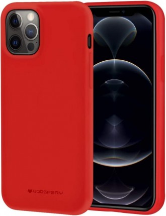 Raudonas silikoninis dėklas "Mercury Soft Jelly" telefonui iPhone 15