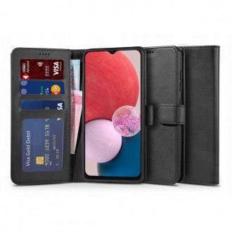 Juodas atverčiamas dėklas "TECH-PROTECT WALLET" telefonui Galaxy A13 4G / LTE