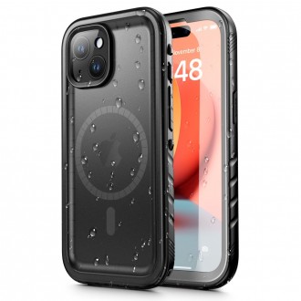 Juodas dviejų dalių dėklas "Tech-Protect Shellbox Magsafe IP68" telefonui iPhone 15