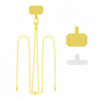 Geltonas universalus dirželis telefonui "Tech-Protect C5S Rope Crossbody Strap"