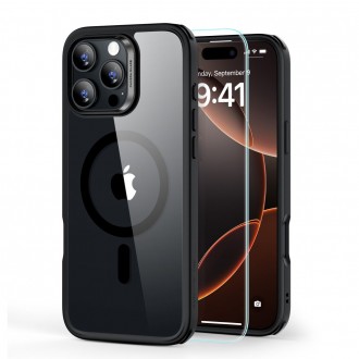 Skaidrus dėklas juodais kraštais + stikliukas "ESR Classic Hibrid Halolock Magsafe & Tempered Glass" telefonui Apple iPhone 16 Pro Max
