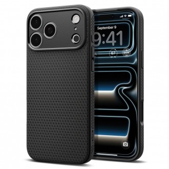 Juodas dėklas Spigen Liquid Air telefonui Apple Iphone 17 PRO MAX / 18 PRO MAX
