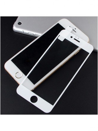 5D baltas apsauginis grūdintas stiklas Apple iPhone 6 Plus / 6S Plus telefonui "Full Glue"