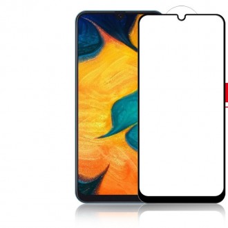 LCD apsauginis stikliukas 9D Full Glue Samsung A505 A50 / A507 A50s / A307 A30s / A305 A30 juodas