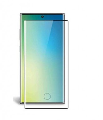 5D Juodas apsauginis grūdintas stiklas Samsung Galaxy G975 S10 Plus telefonui "Full Glue" (Su išpjovimu piršto antspaudui)