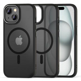 Juodos spalvos permatomas/matinis dėklas "Tech-Protect Magmat ”2” Magsafe" telefonui iPhone 15 