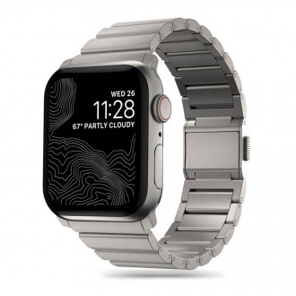 Vyriška titano spalvos apyrankė "Tech-Protect Steelband" laikrodžiui Apple Watch 6 / 7 / 8 / 9 / 10 / SE / ULTRA 1 / 2 (44 / 45 / 46 / 49 MM) gana sunki