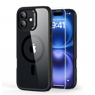 Skaidrus dėklas juodais kraštais + stikliukas "ESR Classic Hibrid Halolock Magsafe & Tempered Glass" telefonui Apple iPhone 16 Plus
