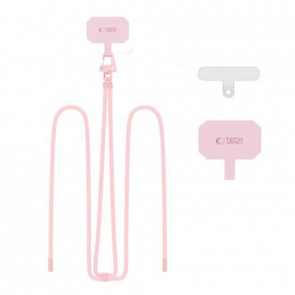 Rožinis universalus dirželis telefonui "Tech-Protect C7S Rope Crossbody Strap"