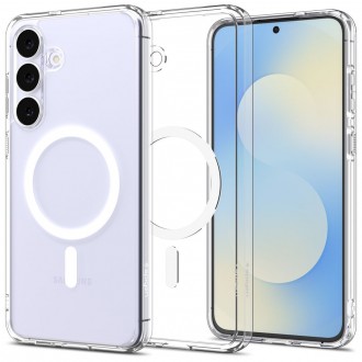 Itin tvirtas pusiau skaidrus juodas dėklas "Spigen Ultra Hybrid Mag Magsafe" telefonui Samsung Galaxy S25 FE