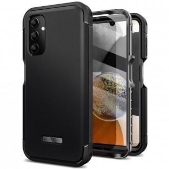 Juodas dviejų dalių dėklas "Tech-Protect Kevlar" telefonui Samasung Galaxy A14 4G / 5G