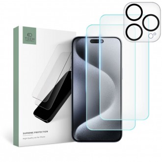 Apsauginių stikliukų rinkinys "Tech-Protect Supreme Set" telefonui iPhone 15 Pro