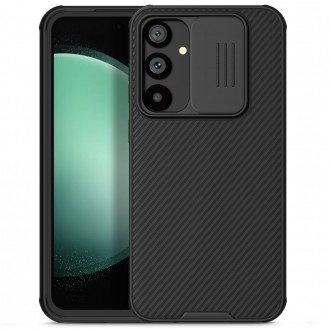 Juodas dėklas su kameros apsauga "Nillkin Camshield Pro" telefonui Samsung Galaxy S23 FE