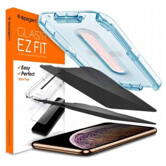 Privatumą suteikiantis apsauginis grūdintas stiklas "Spigen Glass.Tr PRIVACY" telefonui iPhone 11