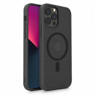 Permatomas/matinis dėklas juodais krašteliais TECH-PROTECT MAGMAT MAGSAFE telefonui iPhone 13 Pro Max
