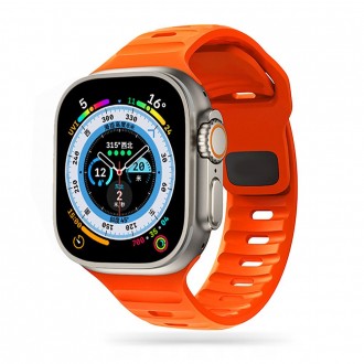 Oranžinės spalvos apyrankė "Tech-Protect Iconband Line" laikrodžiui Apple Watch 4 / 5 / 6 / 7 / 8 / 9 / 10 / SE / ULTRA 1 / 2 (44 / 45 / 46 / 49 MM)