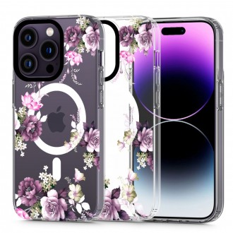 Skaidrus gėlėtas dėklas "Tech-Protect Magmood Magsafe Spring Floral" telefonui iPhone 13 Pro Max
