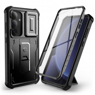Juodas dviejų dalių dėklas "Tech-Protect Kevlar Cam+" skirtas Samsung Galaxy S25 