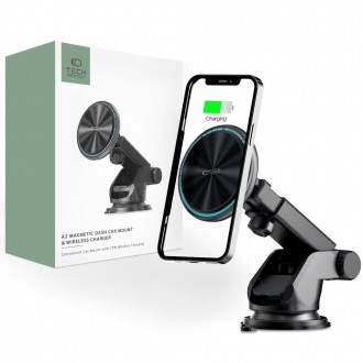 Automobilinis kroviklis "Tech-Protect A2 Magnetic Magsafe Dash Car Mount Wireless Charger 15W 
