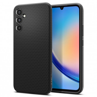 Juodas originalios tekstūros dėklas "Spigen Liquid Air" telefonui Galaxy A34 5G