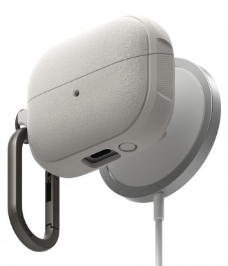 Kreminės spalvos ausinių dėklas "Ringke Onyx Magnetic Magsafe" skirtas Samsung Galaxy Buds 3 / 3 Pro