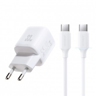 Įkroviklis Joyroom JR-TG7 33W USB-C / USB-A + USB-C to USB-C 60W 1.0m cable baltas
