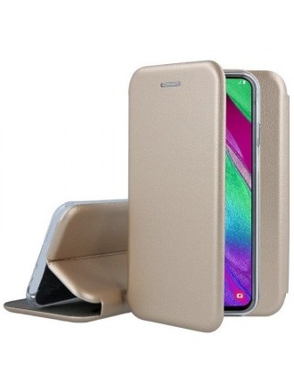 Aukso spalvos atverčiamas dėklas "Book Elegance" telefonui Samsung Galaxy A40 A405