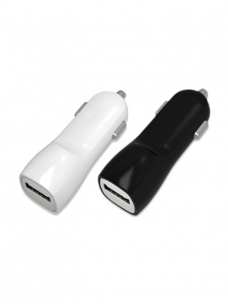 Baltas automobilinis įkroviklis Tellos su USB jungtimi (dual) (1A+2A)