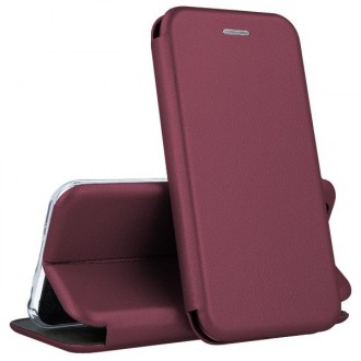 Bordo spalvos atverčiamas dėklas "Book elegance" telefonui Huawei P10