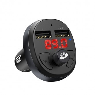 HOCO E41 Bluetooth MP3 grotuvas / FM bangų moduliatorius (laisvų rankų įranga, microSD, SD, 2xUSB, LCD, 3.1A įkroviklis)
