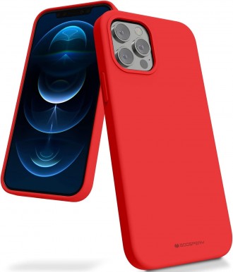 Raudonos spalvos dėklas "Mercury Silicone Case" telefonui iPhone 15 Pro