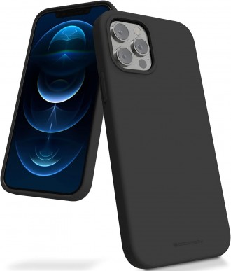 Juodas dėklas "Mercury Silicone Case" telefonui iPhone 15 Pro Max
