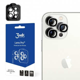 Apsauginis stikliukas kamerai sidabriniais krašteliais "3MK Lens Pro"  telefonui Apple iPhone 15 Plus