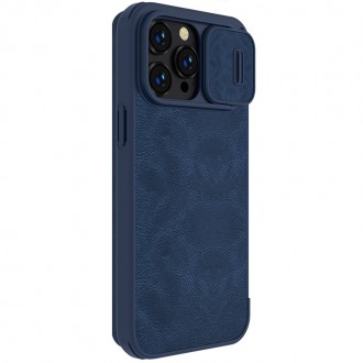 Mėlynas atverčiamas dėklas "Nillkin Qin Pro Leather" telefonui iPhone 14 Pro