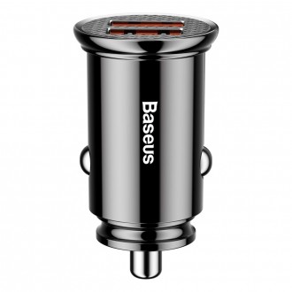 Automobilinis įkroviklis Baseus Circular 30W 2xUSB-A juodas CCALL-YD01