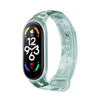 Žalios/kamufliažinės spalvos apyrankė laikrodžiui Xiaomi Mi Band 7 / 7 NFC