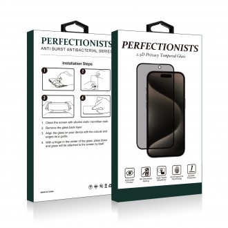 Juodas LCD apsauginis stikliukas "2.5D Privacy Perfectionists" telefonui Apple iPhone 16E 
