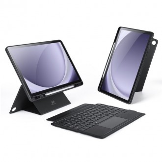 Juodas dėklas su klaviatūra "Dux Ducis DK" planšetei Apple iPad Air 13 2024 / iPad Pro 12.9 2018 / 2020 / 2021 / 2022 
