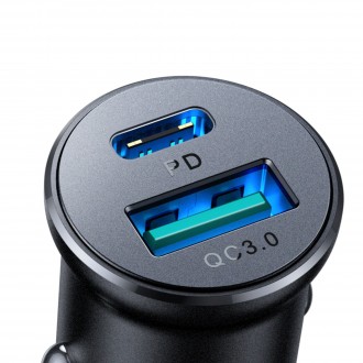 Automobilinis įkroviklis Joyroom JR-CCN05 USB-C / USB-A 30W juodas