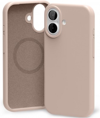 Rožinio smėlio dėklas "Mercury Pure Magsafe Silicon Case" telefonui Apple iPhone 17